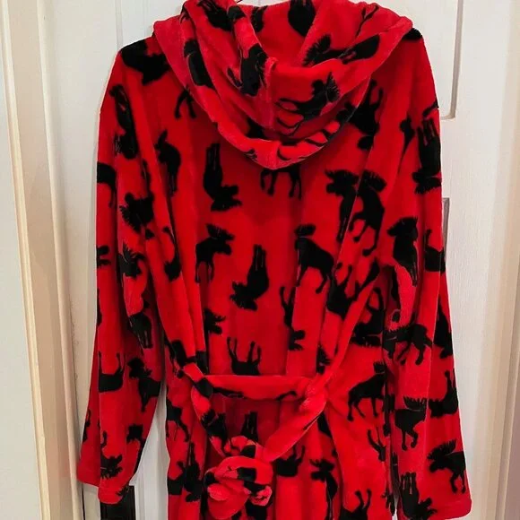 Hatley Moose Adult Fleece Robe - Picture 4 of 6